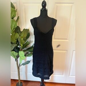 Abercrombie Black Crochet Knit Slip Dress XL